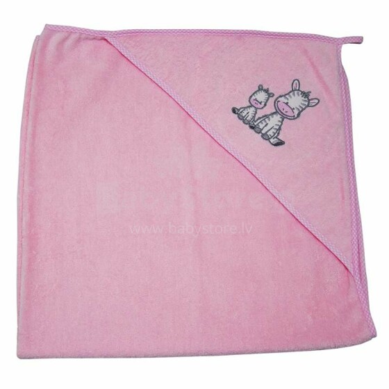 Eko Zebra Art.OK-06 Pink  Махровое полотенце с капюшоном 100 х100 см