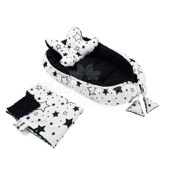 La bebe™ Minky+Cotton Babynest Set Art.106027 Stars Baby cocoon+blanket+pillow