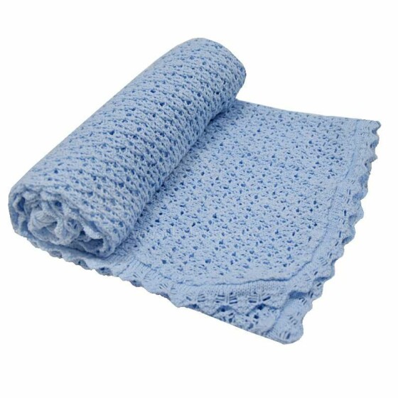 „Eko“ antklodė Art.PLE-06 Blue Soft medvilninė antklodė (languota) 90x90cm