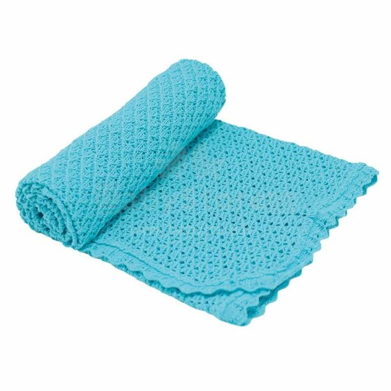 Eko Blanket Art.PLE-06 Turquoise Детское хлопковое одеяло/плед 90x90cм