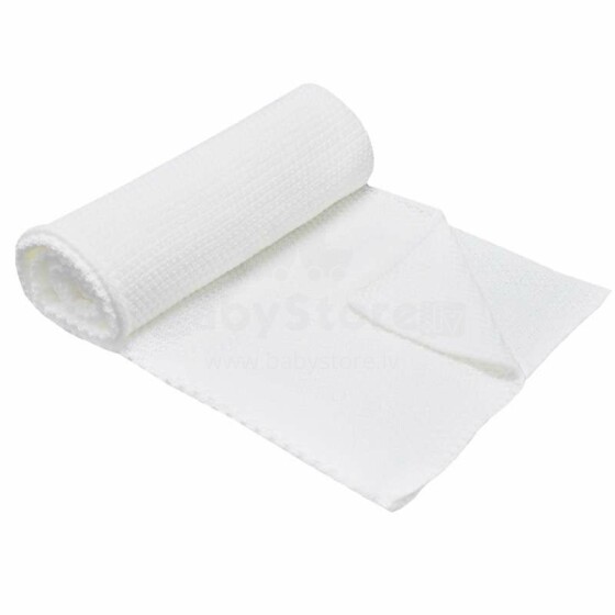 „Eko“ antklodė Art.PLE-20 balta minkštos medvilnės antklodė (languota) 85x75cm