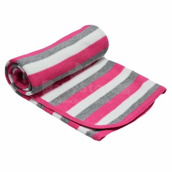 „Eko“ antklodė Art.PLE-23 Pink minkštos medvilnės antklodė (languota) 85x75cm