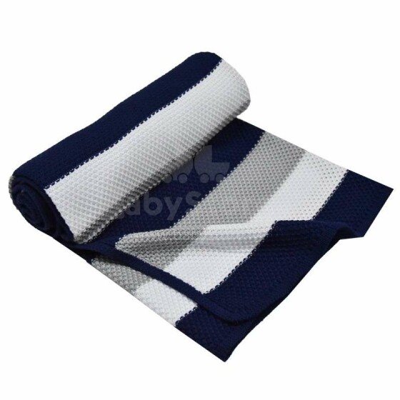 Eko Bamboo Blanket Art.PLE-37 Navy Blue Детское хлопковое одеяло/плед 100x80cм