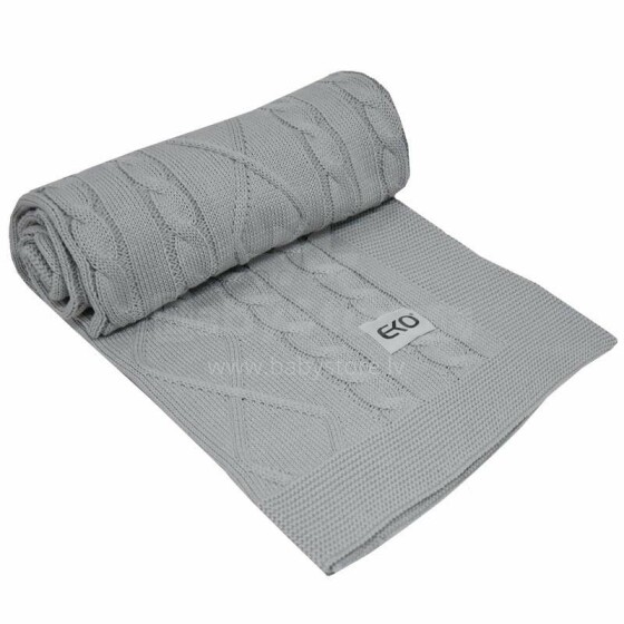 Eko Blanket Art.PLE-62 Light Grey  Mīkstā kokvilnas sedziņa (plediņš) 80x100cm
