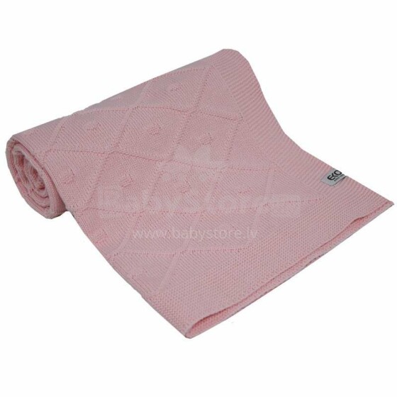 Eko Blanket Art.PLE-64 Pink  Mīkstā kokvilnas sedziņa (plediņš) 80x100cm