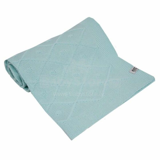 „Eko“ antklodė Art. PLE-64 Turquoise Minkšta medvilninė antklodė (pledas) 80x100cm