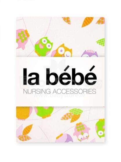 La Bebe Cotton Pink Owls Art.8106680 Bed linen with rubber, 60x120cm
