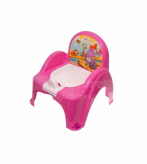 TegaBaby PB-LIS-007 FOX šviesiai rožinė Vaikiškos puodinės kėdės su baltu nuimamu indu