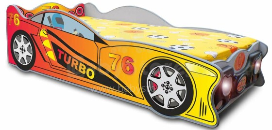 Plastiko Speedy Turbo Art.107814 Ergonomiska bērnu gulta - Mašīna ar  matraci 160x80 cm