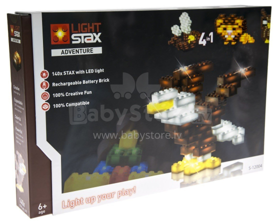 „Stax Light Adventure Art.LS-S12004“ konstruktorius su LED apšvietimu, 140vnt