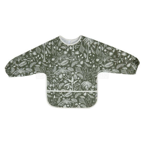 Jollein Bib Waterproof with Sleeves Art.029-869-66073 Botanical Leaf Green