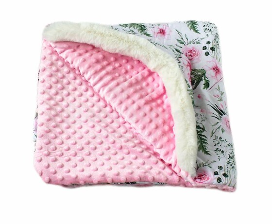 Baby Love Minky Art.109402 Мягкое двухсторонее одеяло-пледик из микрофибры c капюшоном