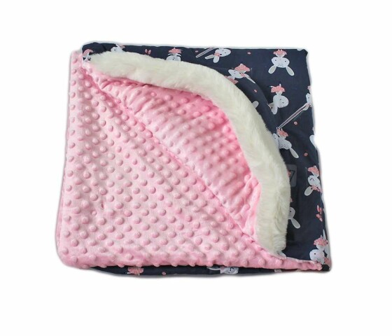 Baby Love Minky Art.109404 Мягкое двухсторонее одеяло-пледик из микрофибры c капюшоном