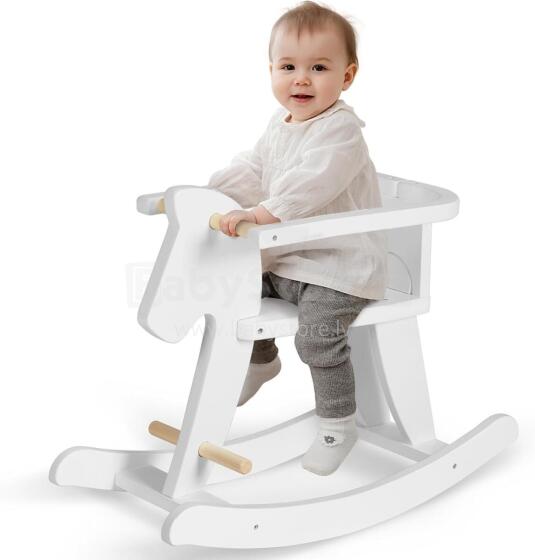 Labebe Baby Rocking Horse  Art.109651 White  Bērnu koka šūpuļzirgs