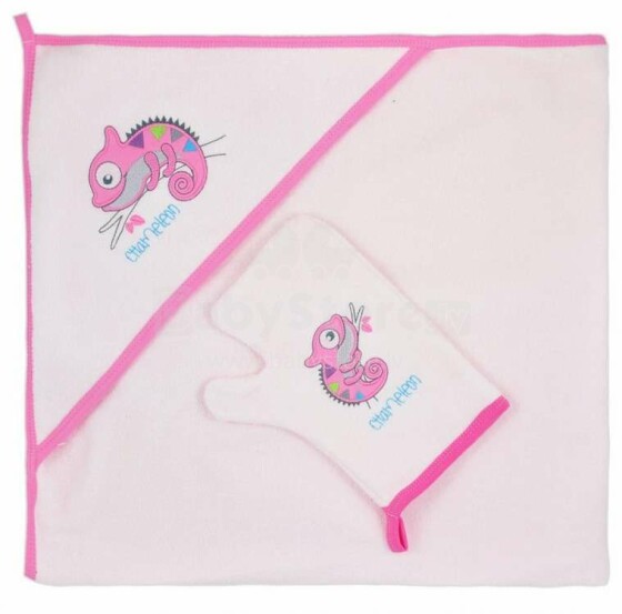 Koala Kameleon Art.3759 Pink  Детское полотенце с капюшоном (90x90 cm)