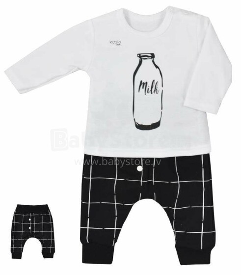 „Koala“ pieno menas. 06-635 Vaikų medvilnės komplektas (kūdikių marškinėliai + kelnės)