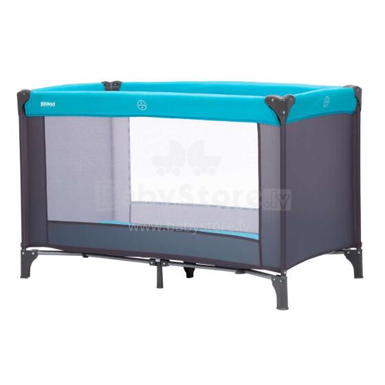 Fillikid Art.4055-07 Travel cot Basic Grey/Turquoise