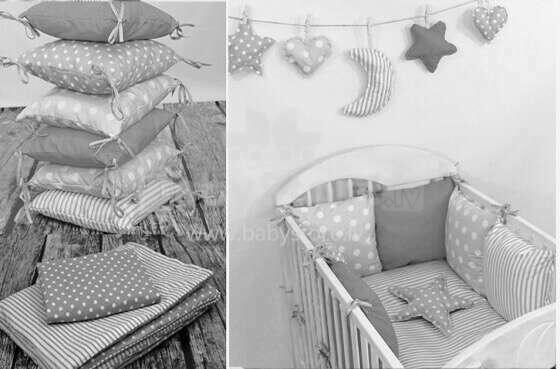 La bebe™ Cotton Borders Set 8 Art.111051 Bed pillows (6 pcs) + bed set 135x100/40x60 (cotton)