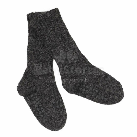 Gobabygo Non-slip Socks Alpaca Art.111327 Dark Grey Melange  Bērnu zeķītes ar ABS  (neslīpas)