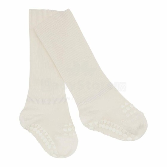 Gobabygo neslystančios kojinės iš bambuko Art 1111331 baltos baltos vaikiškos kojinės su ABS (ne nuožulnios)