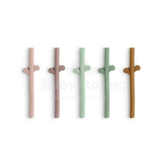Done by Deer Peekaboo silicone straw 5-pack Powder Mix