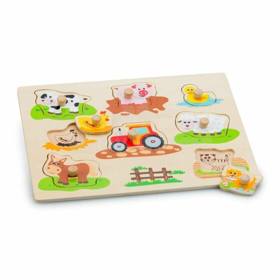 New Classic Toys Peg-Puzzle Farm Art. 10537 Koka puzle Saimniecība