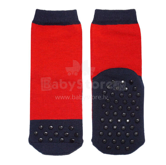 Weri Spezials Art.22001 BlueRed  Baby Socks Non Slips