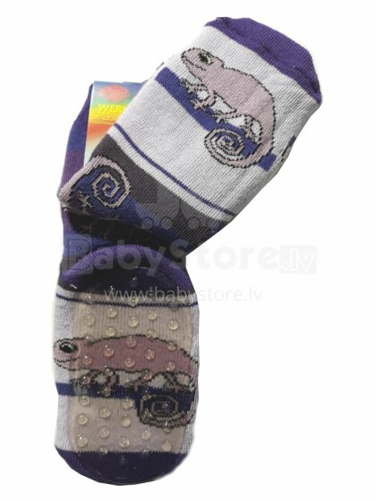 Weri Spezials Art.2010 Chamelion vaikiškos kojinės su ABS kamščiais (neslidžios) violetinės