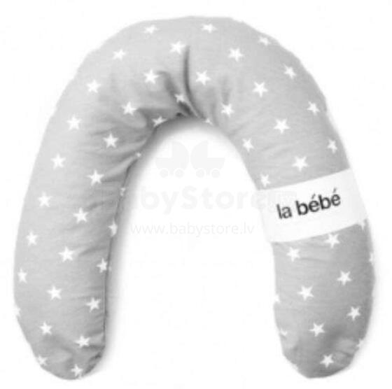 La Bebe™ Rich Cotton Nursing Maternity Pillow Memory Foam Art.113031 Grey&White Stars