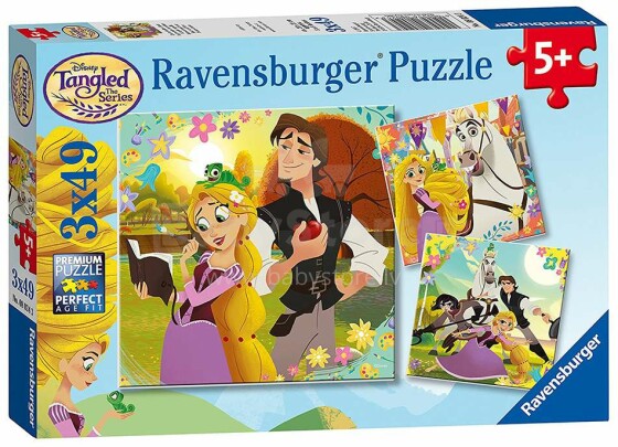 Ravensburger Puzzle Rapunzel Art.R08024 dėlionės 3x49vnt.