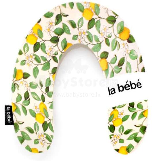 La Bebe™ Rich Cotton Nursing Maternity Pillow Memory Foam Art.113570 Lemon Tree, Pillow with memory foam filling, 30x104 cm