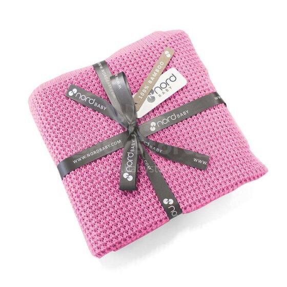 NordBaby Waffle Blanket Art.205686 Fairy Tale Pink   Dabīgas plediņš bērniem no bambusa, 70x100cm