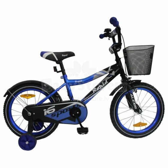 Baby Mix Art.UR-999G-16 Blue Laste kahe ratastega jalgratas koos täiendavate pedaalidega