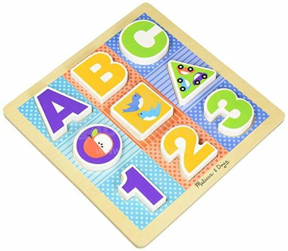 „Melissa & Doug Chunky Puzzle“ ABC. 1199 str. Medinė dėlionė kūdikiams