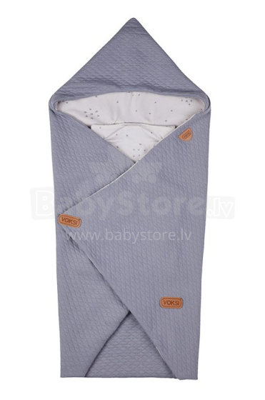 Voksi® Baby Wrap Art.116573 šviesiai pilka vyniojamoji antklodė 110x110cm