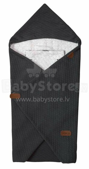 Voksi® Baby Wrap Art.116574 tamsiai pilka vyniojamoji antklodė 110x110cm