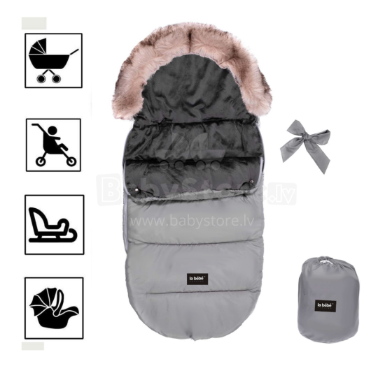 La bebe™ Sleeping bag Winter Footmuff  Art.116740 Grey
