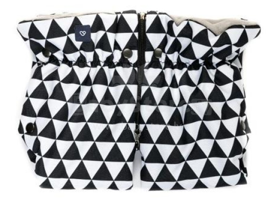 Womar Mufka Plusz Geo Art.3-Z-M-050 Black  divdaļīgie ratu cimdi ar flisa oderi