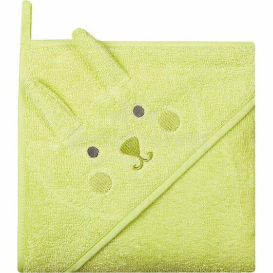 „Womar“ rankšluostis Art.3-Z-OK-082 Green Vaikiškas kilpinis rankšluostis su gobtuvu 80 x 80 cm