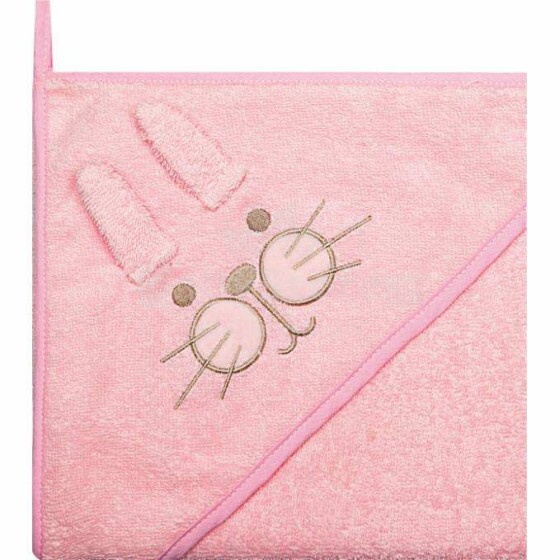 Womar Towel Art.3-Z-OK-088 Pink  Детское махровое полотенце с капюшоном 100 х 100 см