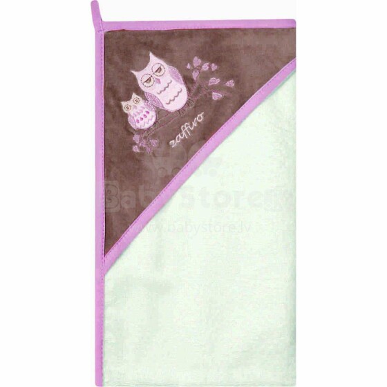 Womar Towel Art.3-Z-OK-100 Owl White   Детское махровое полотенце с капюшоном 80 х 80 см