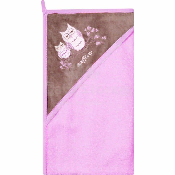 Womar Towel Art.3-Z-OK-110 Pink Owl  Детское махровое полотенце с капюшоном 100 х 100 см
