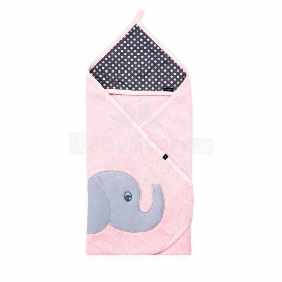 Womar rankšluostis Art.3-Z-OK-097 Rožinis Vaikiškas kilpinis rankšluostis su gobtuvu 100 x 100 cm