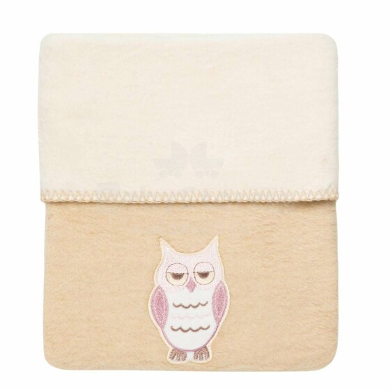 „Womar“ antklodė Art.3-Z-KB-080 Owl Beige Minkšta medvilninė antklodė (pledas) 100x150cm