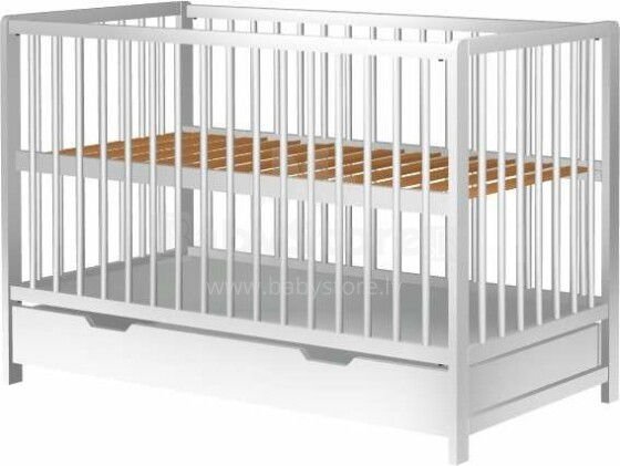 Baby Crib Club DK Art.117583 Laste puidust voodi sahtliga 120x60cm