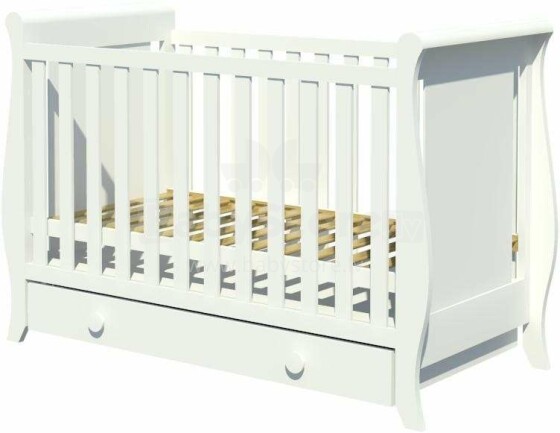 Baby Crib Club MZ Art.117588 Laste puidust voodi sahtliga 120x60cm