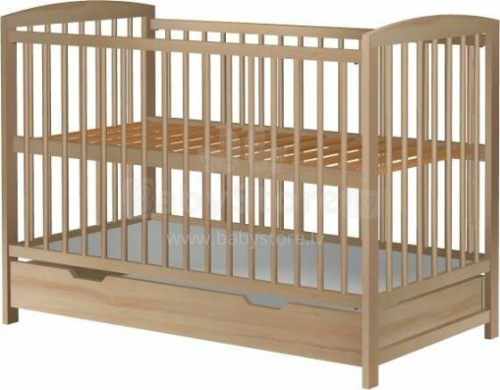 Baby Crib Club  KC   Art.117592 Natural Laste puidust voodi sahtliga 120x60cm