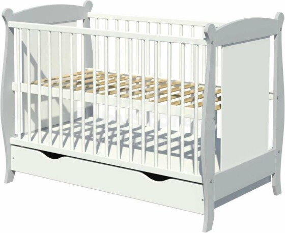 Baby Crib Club LR Art.117598   Детская деревянная кроватка с ящиком 120x60см