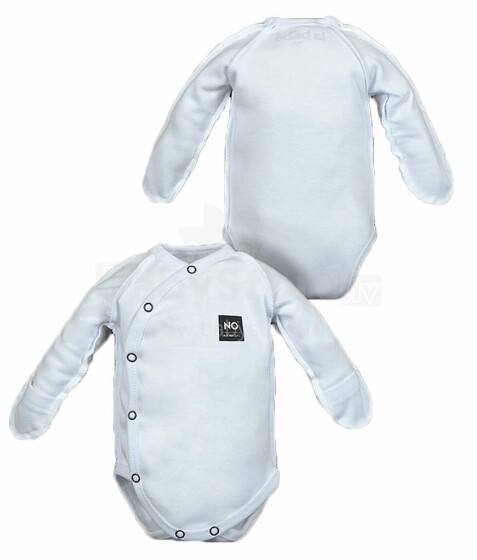 La Bebe™ NO Baby Body Art.117682 White  Zīdaiņu bodiji no 100%  kokvilnas ar garām piedurknēm