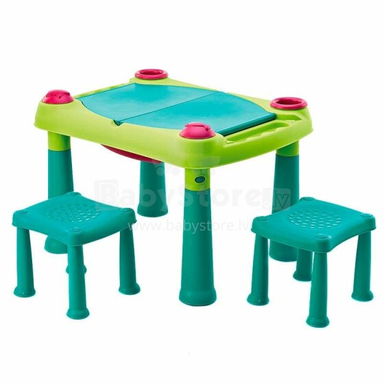 Keter Fun Table Art.29184184732 Turquoise  Игровой развивающий столик  со стульчиками(Высокое качество)
